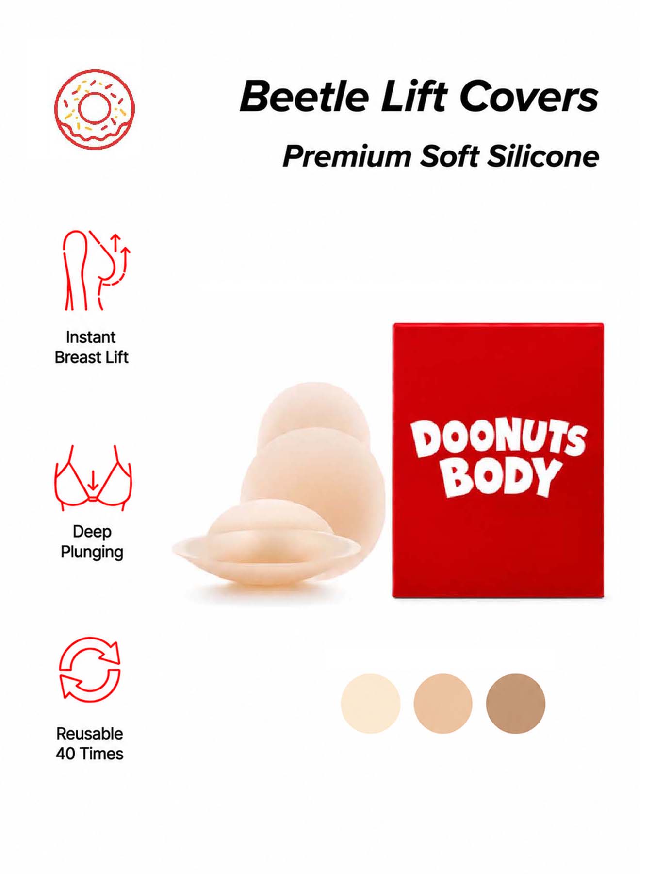 Nipple Cover Pasties - DOONUTS Copricapezzoli invisibili per il sollevamento